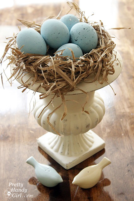 DIY Springtime and Easter Blue Bird Nest