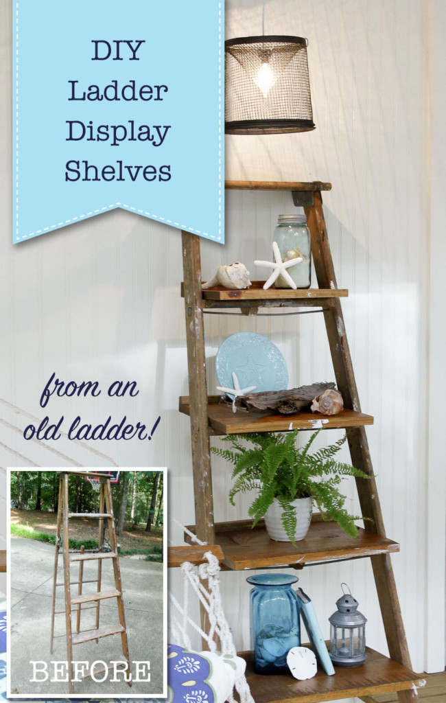DIY Ladder Display Shelves