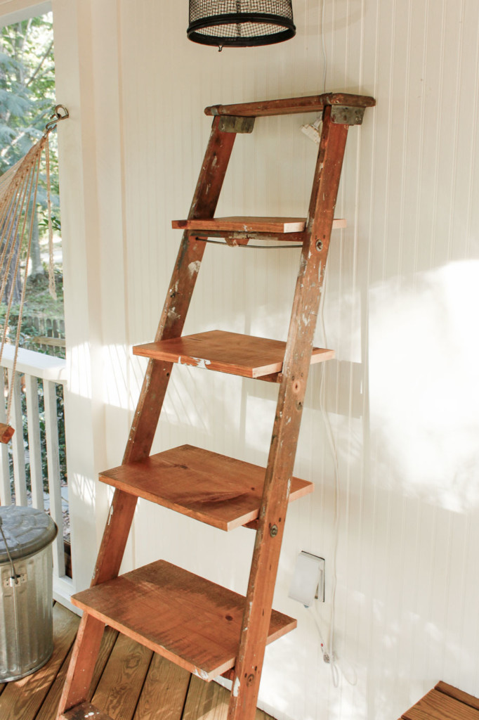 dry fit shelves on ladder