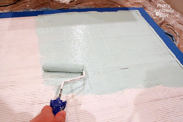 Painting a Bamboo Rug - Pretty Handy Girl