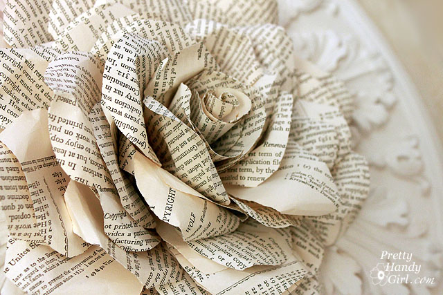 Book Page Rose Wreath