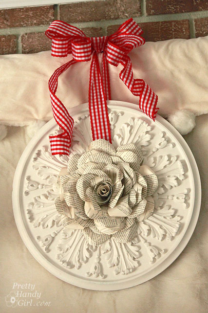 Book Page Rose Wreath