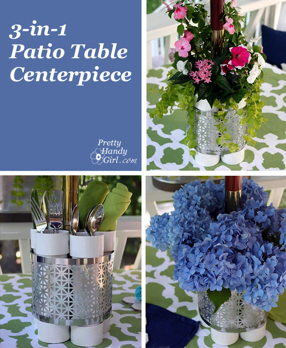 three in one patio table centerpiece vase and planter