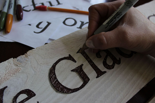 tracing shadows on letters