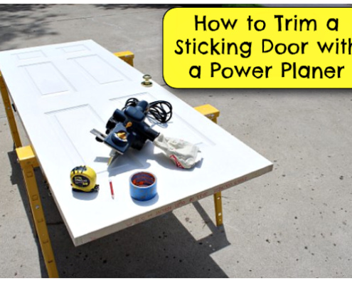 Trim a door with a power planer