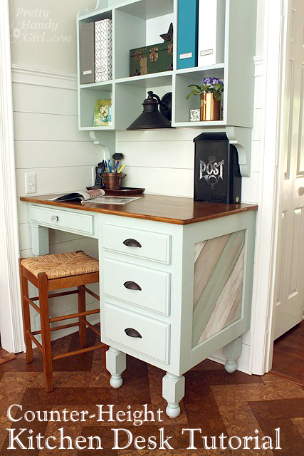 Counter Height Kitchen Desk Tutorial 