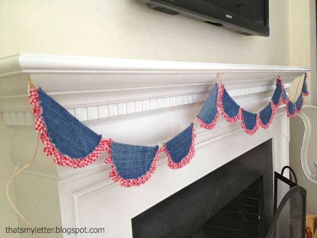 easy sewing projects to help you learn to sew - patriotic denim bunting tutorial