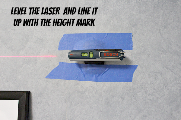 Level the laser and line it up with the height mark