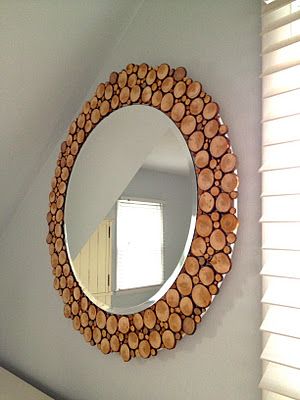 Wood Rounds Mirror | 30 Amazing DIY Mirrors