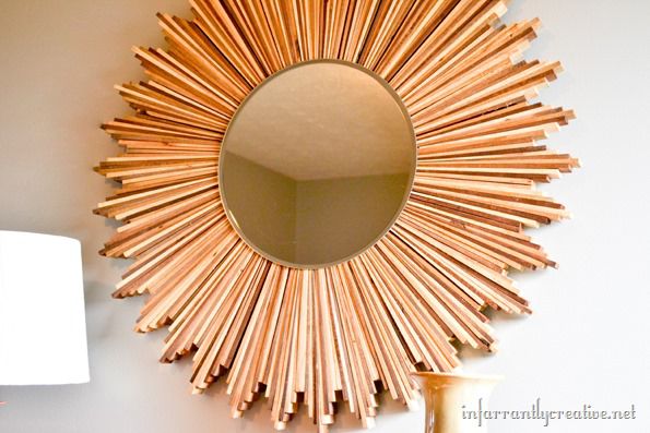 Wood Shim Starburst Mirror | 30 Amazing DIY Mirrors