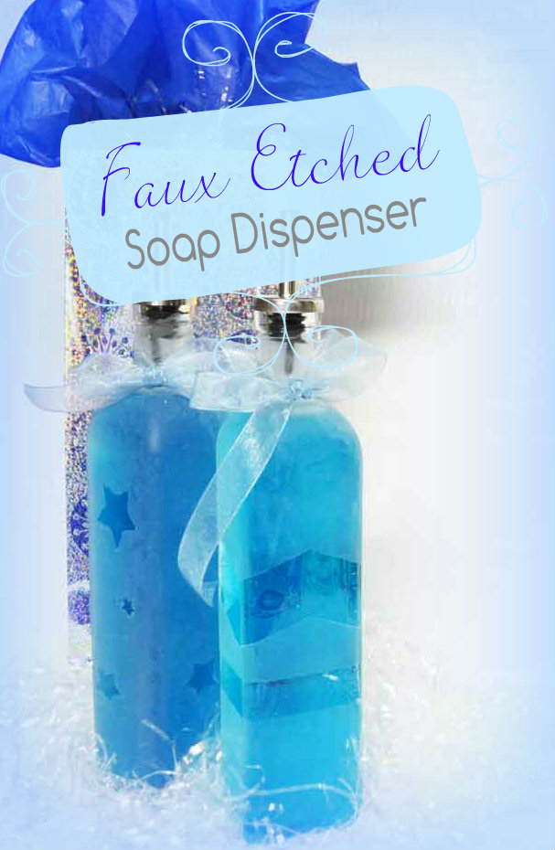 Faux Etched Glass Soap Dispenser Gift