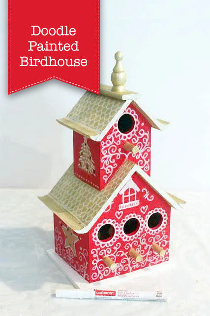 Doodle Painted Birdhouse