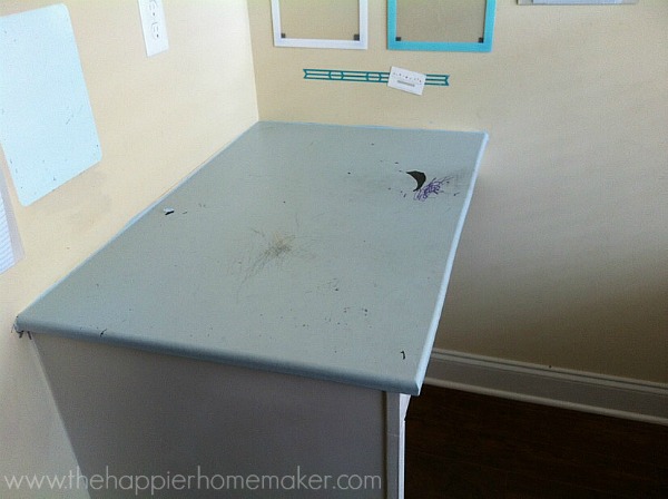 painted desk stained