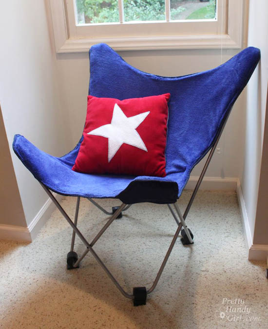 easy sewing projects to help you learn to sew - recover butterfly chair