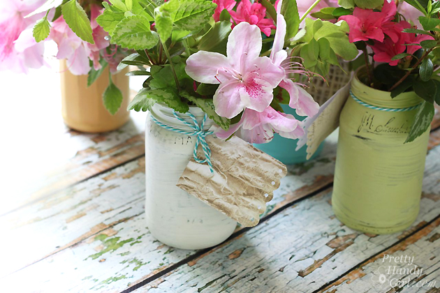 Farmhouse Painted (chalk like paint) Jar Vases | Pretty Handy Girl