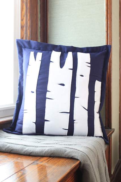 easy sewing projects to help you learn to sew - birch tree pillows