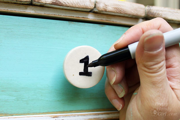 Using Sharpie to Number Drawer Knobs | Pretty Handy Girl