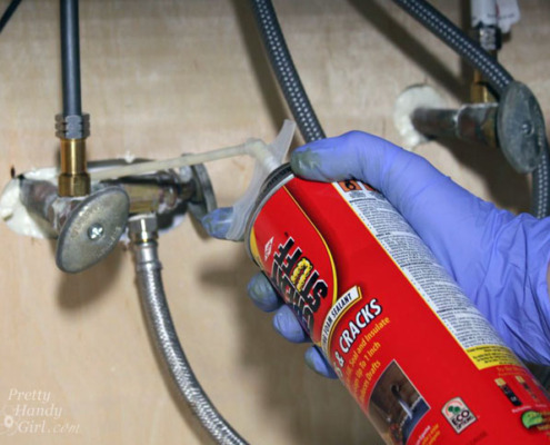Seal Gaps Around Pipes with GREAT STUFF | Pretty Handy Girl