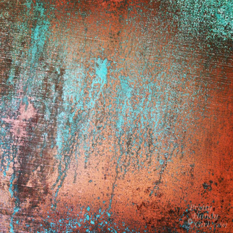 Inexpensive Faux Copper and Patina Metal | Pretty Handy Girl