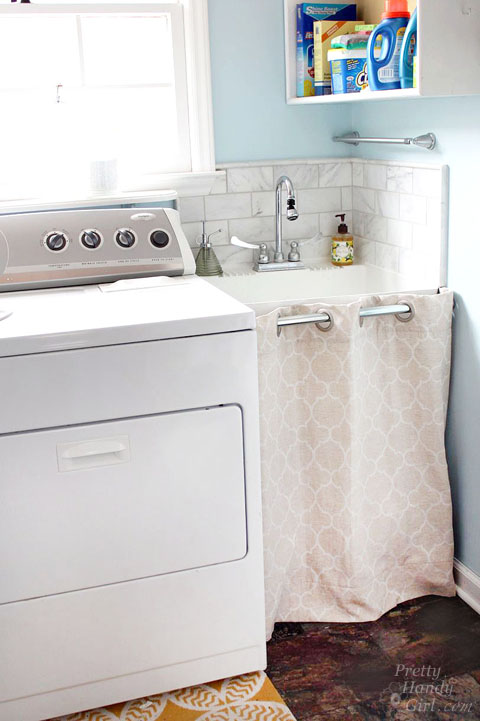 Laundry Room Sink Skirt | Pretty Handy Girl