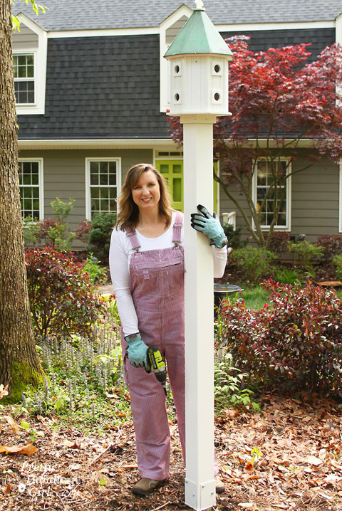 Install a Post Mounted Birdhouse | Pretty Handy Girl