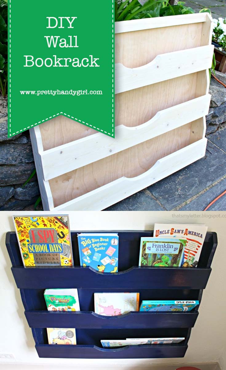DIY wall bookrack with free plans to build your own | Pretty Handy Girl