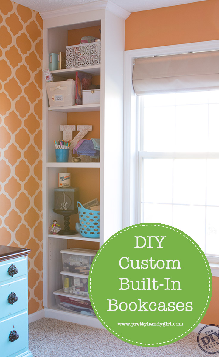 Check out this DIY custom bookcase tutorial from Pretty Handy Girl | DIY bookcase | built-in bookcase | #prettyhandygirl #bookcase #DIY #builtin