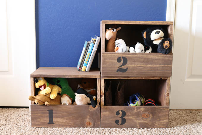 These DIY Stacking Cubbies are a great storage solution for stuffed animals, shoes, and more! The plans and tutorial make it easy to build as many as you like!