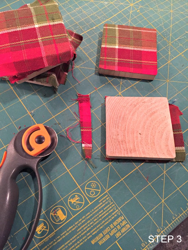 fabric & wood coasters step 3