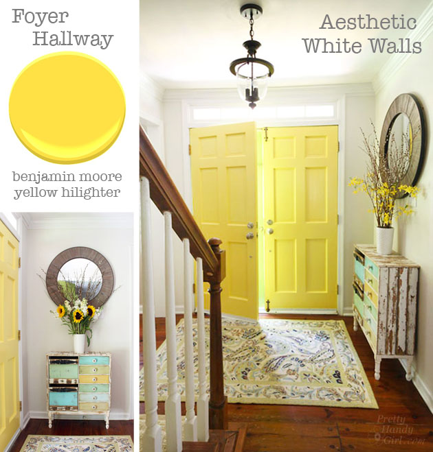 Interior Doors - Benjamin Moore Yellow Hilighter | Pretty Handy Girl