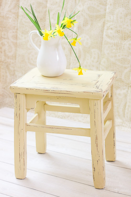 Chalk Painted Wooden Stool | Pretty Handy Girl