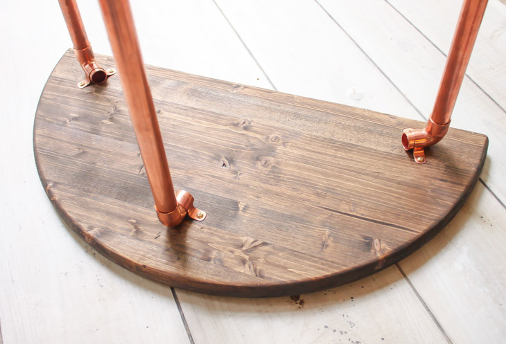 Half Round Copper & Wood Side Table | Pretty Handy Girl