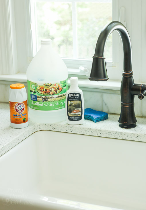 How to clean and remove stains from an old cast iron sink