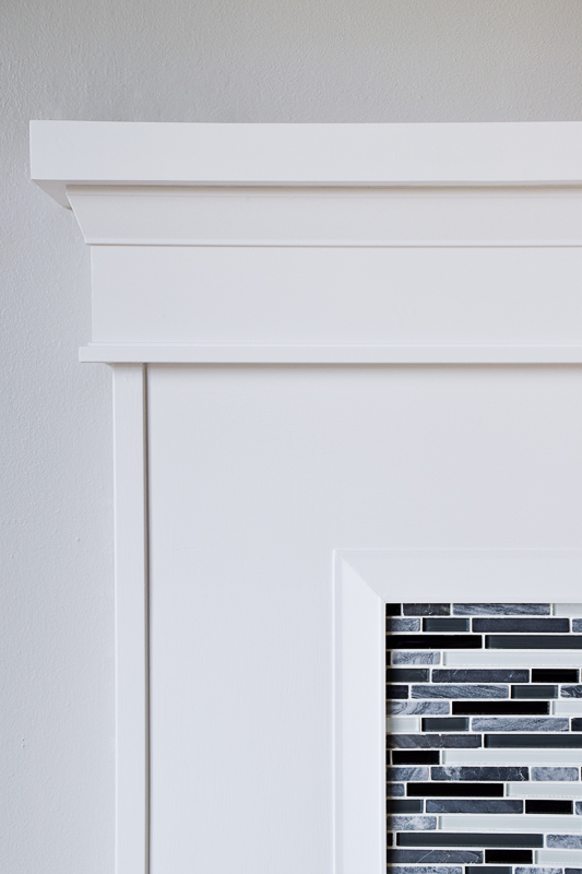 This architrave trim fit perfectly under our fireplace mantel, and the scraps will be turned into a DIY candle lantern.
