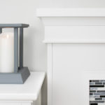 My candle lantern and fireplace mantel are made with the same trim!