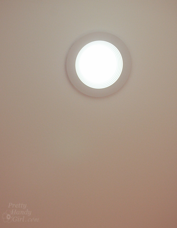 Add Energy Efficient LED Fixtures in Recessed Can Lights | Pretty Handy Girl