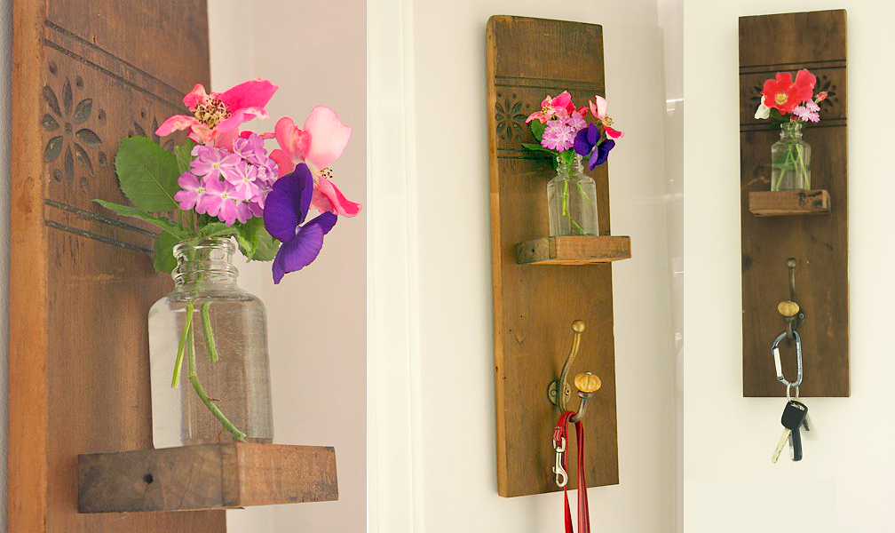 DIY Reclaimed Wall Hook & Vase | Pretty Handy Girl