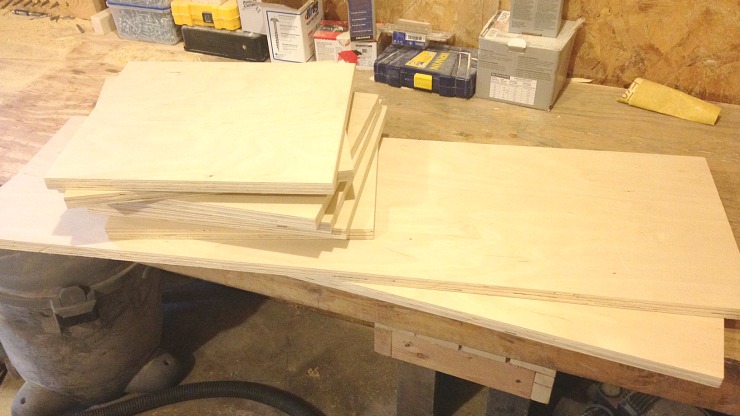 Cut plywood pieces to size