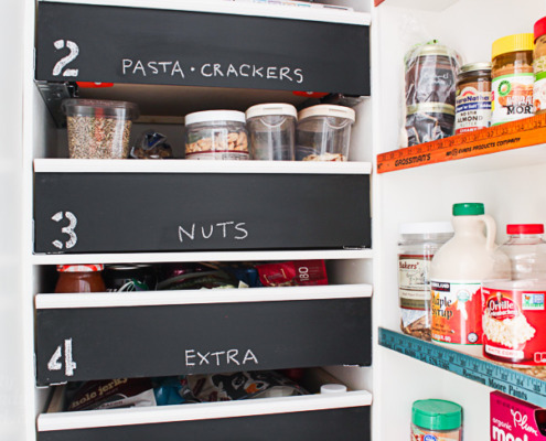 Make Your Own Chalkboard Front Drawers | Organized Pantry | Pretty Handy Girl