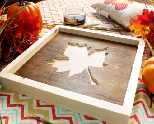 DIY Framed fall art from scrap wood