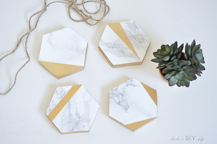 Gold and marble coasters Anikas DIY Life final 