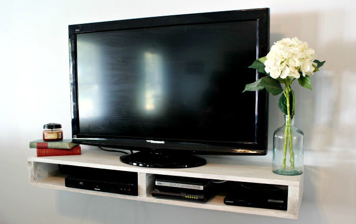 Diy floating store tv shelf