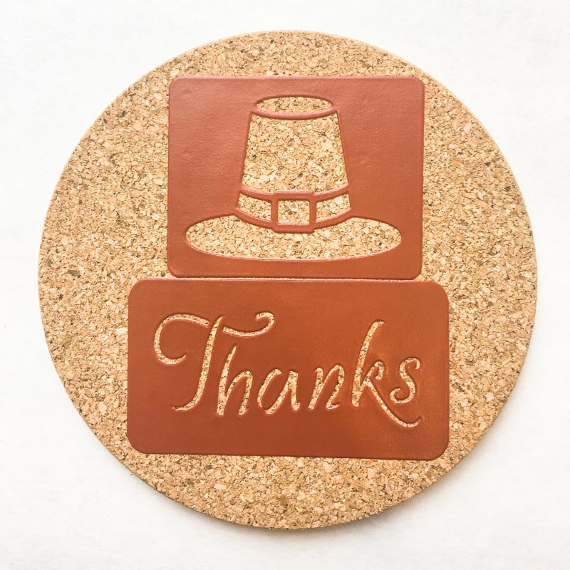 Combine multiple stencils together to create new designs on your cork trivets.
