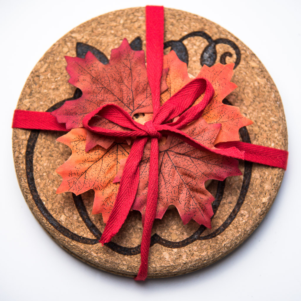 Wrap up your Thanksgiving themed trivets and coasters as a hostess gift!