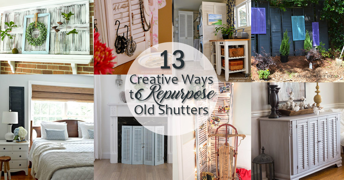 creative ways to repurpose old shutters - social media image