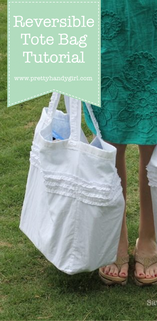 DIY reversible white tote bag