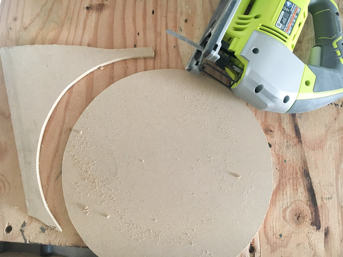 Cutting out the clock face for DIY wall clock