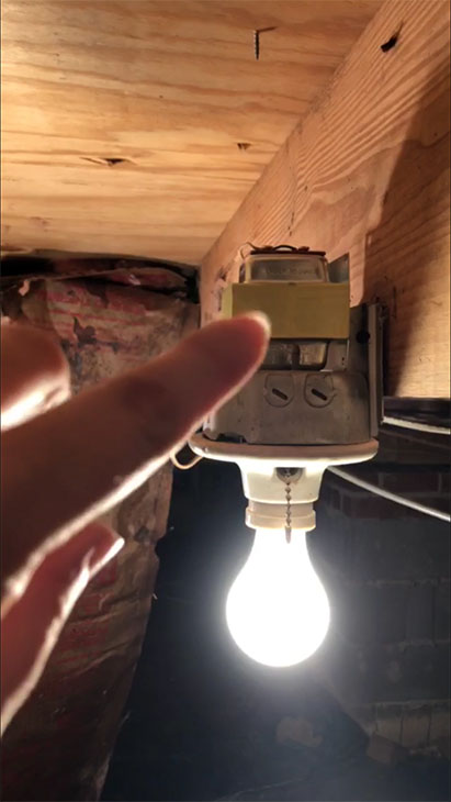 finding doorbell transformer on crawlspace light