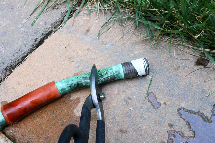 cut off old hose end