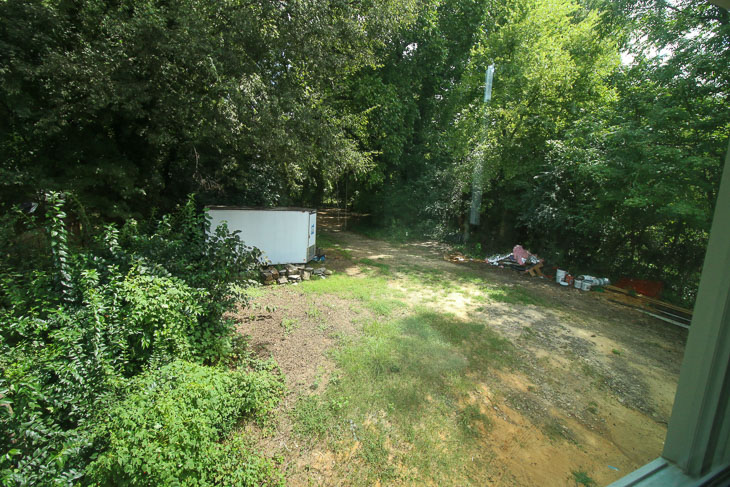 view from upstairs window before landscaping